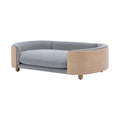 Scandinavian Style Elevated Dog Bed Pet Sofa With Solid Wood Legs And Bent Wood Back, Velvet Cushion,Large Size Light Grey Foam Solid Wood