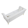 Chesterfield Sofa ,Stanford Sofahigh Quality Chesterfield Sofa ,White Colortufted And Wrinkled Fabric Sofa Contemporary Stanford Sofa . Tufted Sofa With Scroll Arm And Scroll Back White Velvet