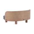 Scandinavian Style Elevated Dog Bed Pet Sofa With Solid Wood Legs And Bent Wood Back, Velvet Cushion, Walnut Dark Grey Foam Solid Wood