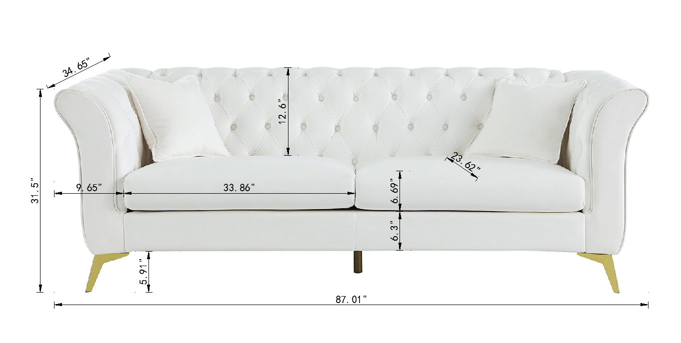 Chesterfield Sofa ,Stanford Sofahigh Quality Chesterfield Sofa ,White Colortufted And Wrinkled Fabric Sofa Contemporary Stanford Sofa . Tufted Sofa With Scroll Arm And Scroll Back White Velvet