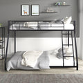 Metal Twin Over Full Bunk Bed Heavy Duty Sturdy Metal Noise Reduced Safety Guardrail Cpc Certified No Box Spring Needed Black Metal