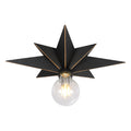 16 Inch Flush Mount Ceiling Light, Industrial Black Metal Star Ceiling Lights Black Metal