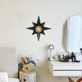 16 Inch Flush Mount Ceiling Light, Industrial Black Metal Star Ceiling Lights Black Metal