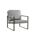 Lounge, Living Room, Office Or The Reception Area Pvc Leather Accent Arm Chair With Extra Thick Padded Backrest And Seat Cushion Sofa Chairs,Non Slip Adsorption Feet,Sturdy Metal Frame,Gray Gray Polyvinyl Chloride