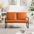 Lounge, Living Room, Office Or The Reception Area Pvc Leather Accent Arm Chair With Extra Thick Padded Backrest And Seat Cushion Sofa Chairs,Non Slip Adsorption Feet,Sturdy Metal Frame,Orange Orange Polyvinyl Chloride