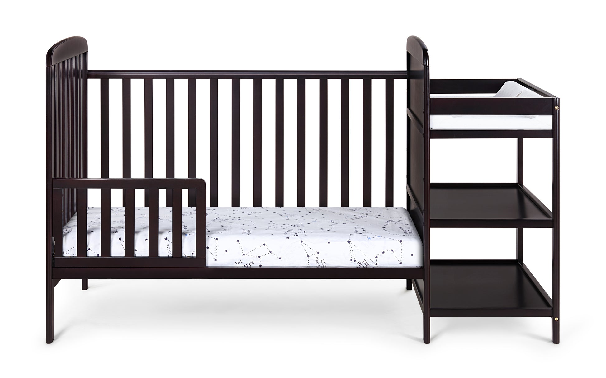 Ramsey 3 In 1 Convertible Crib And Changer Combo Espresso Espresso Solid Wood