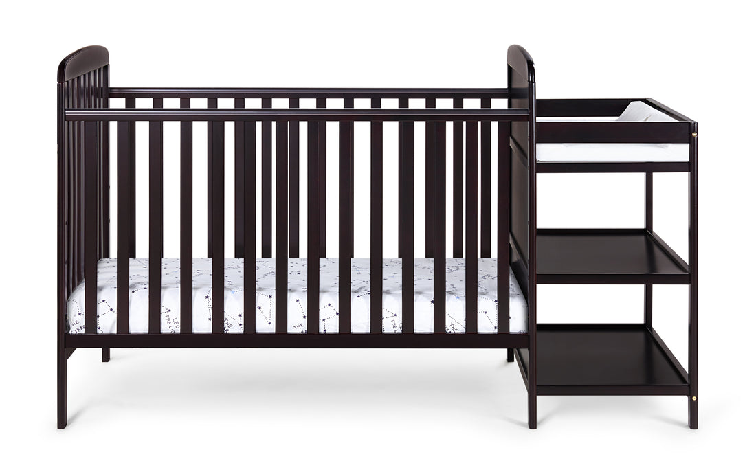 Ramsey 3 In 1 Convertible Crib And Changer Combo Espresso Espresso Solid Wood