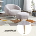 Orisfur. Modern Comfy Leisure Accent Chair, Teddy Short Plush Particle Velvet Armchair With Ottoman For Living Room Grey Foam Altay Velvet