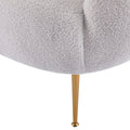 Orisfur. Modern Comfy Leisure Accent Chair, Teddy Short Plush Particle Velvet Armchair With Ottoman For Living Room Grey Foam Altay Velvet