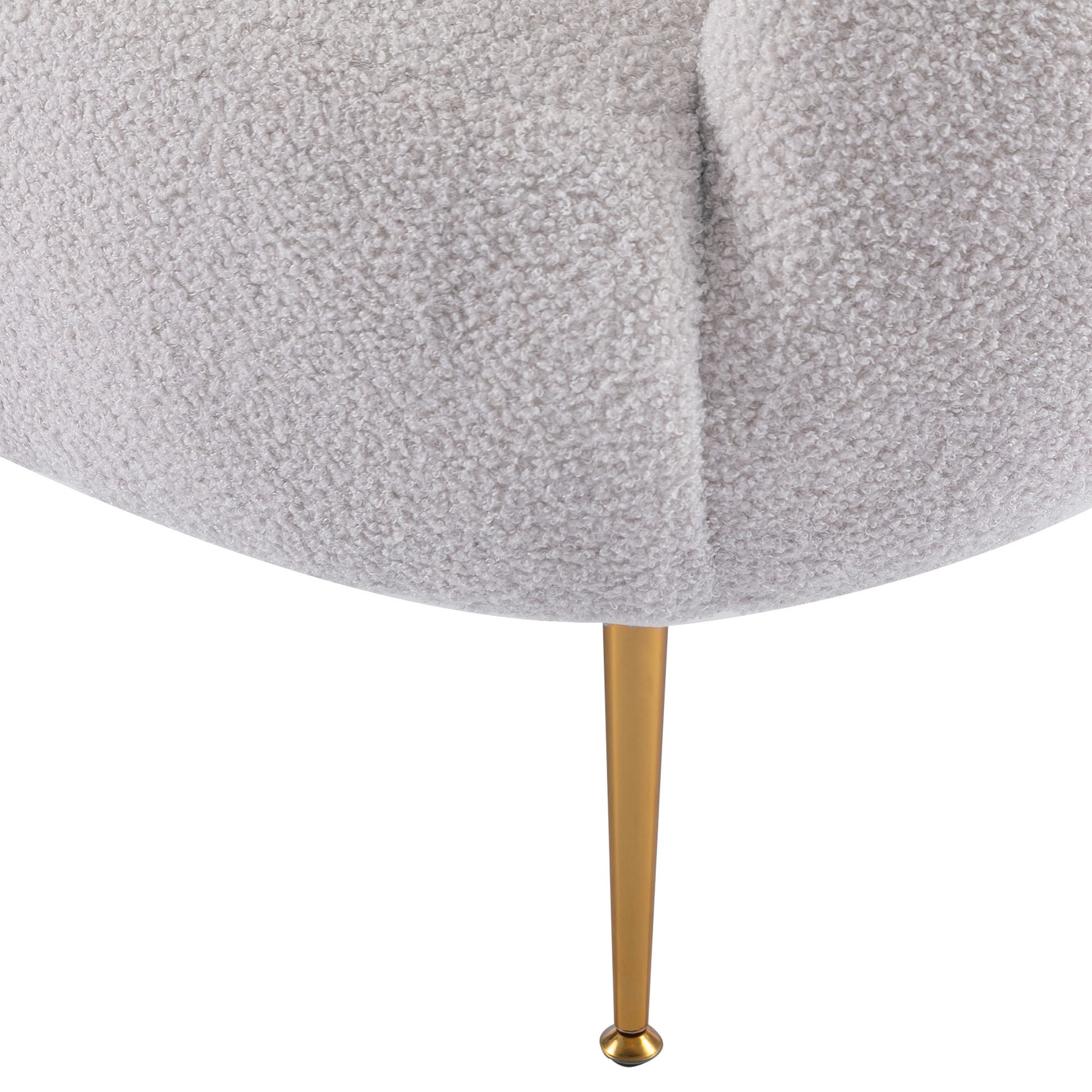 Orisfur. Modern Comfy Leisure Accent Chair, Teddy Short Plush Particle Velvet Armchair With Ottoman For Living Room Grey Foam Altay Velvet