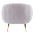 Orisfur. Modern Comfy Leisure Accent Chair, Teddy Short Plush Particle Velvet Armchair With Ottoman For Living Room Grey Foam Altay Velvet