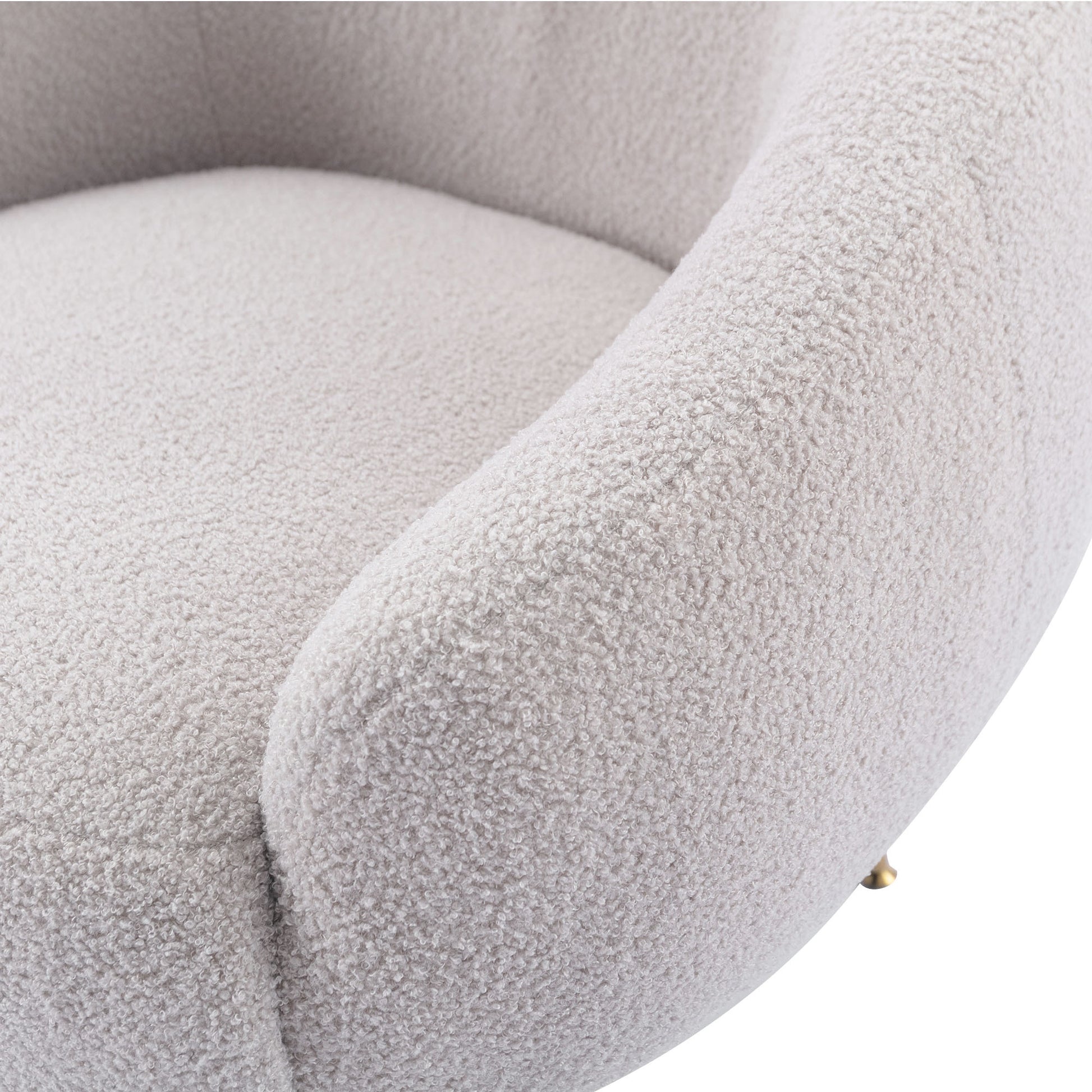 Orisfur. Modern Comfy Leisure Accent Chair, Teddy Short Plush Particle Velvet Armchair With Ottoman For Living Room Grey Foam Altay Velvet