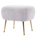 Orisfur. Modern Comfy Leisure Accent Chair, Teddy Short Plush Particle Velvet Armchair With Ottoman For Living Room Grey Foam Altay Velvet