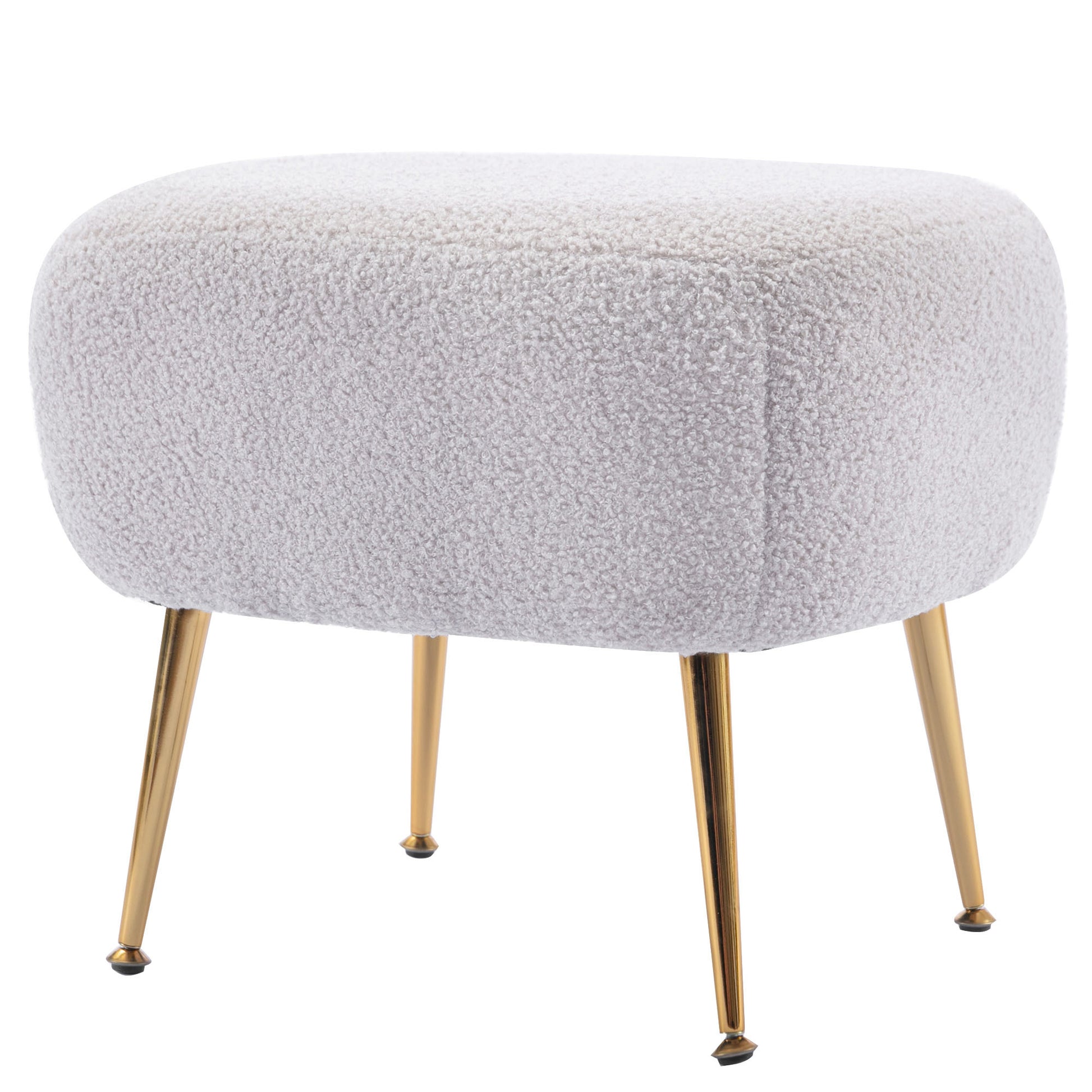 Orisfur. Modern Comfy Leisure Accent Chair, Teddy Short Plush Particle Velvet Armchair With Ottoman For Living Room Grey Foam Altay Velvet