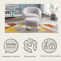 Orisfur. Modern Comfy Leisure Accent Chair, Teddy Short Plush Particle Velvet Armchair With Ottoman For Living Room Grey Foam Altay Velvet