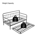 Metal Frame Daybed With Trundle Black Metal