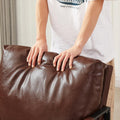 Lounge, Living Room, Office Or The Reception Area Pvc Leather Accent Arm Chair With Extra Thick Padded Backrest And Seat Cushion Sofa Chairs,Non Slip Adsorption Feet,Sturdy Metal Frame,Brown Brown Polyvinyl Chloride