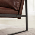 Lounge, Living Room, Office Or The Reception Area Pvc Leather Accent Arm Chair With Extra Thick Padded Backrest And Seat Cushion Sofa Chairs,Non Slip Adsorption Feet,Sturdy Metal Frame,Brown Brown Polyvinyl Chloride