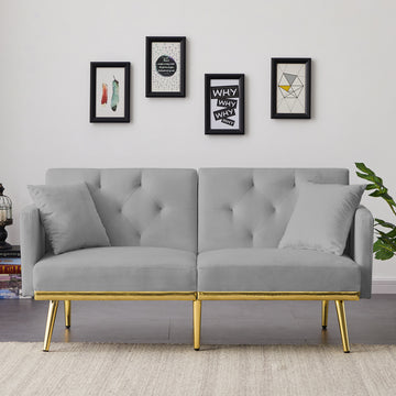 Grey Velvet Sofa Bed Gray Velvet Wood Foam Velvet 2 Seat