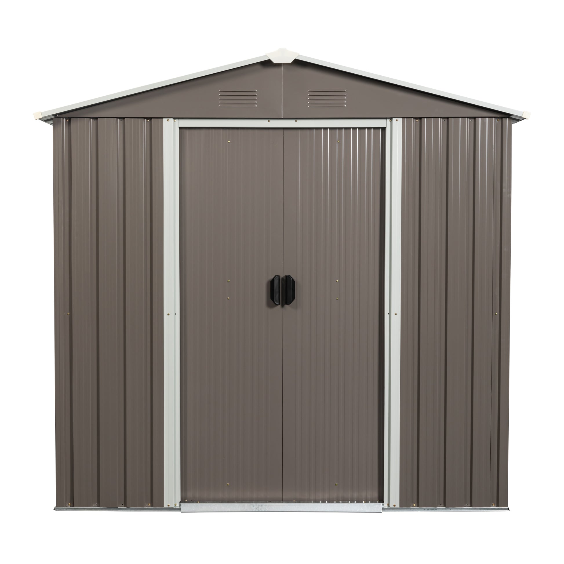 6Ft X 5Ft Outdoor Metal Storage Shed Gray Grey Iron