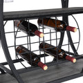 Industrial Bar Cart Kitchen Bar&Serving Cart For Home With Wheels 3 Tier Storage Shelves Black Gray Mdf Iron