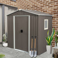 6Ft X 5Ft Outdoor Metal Storage Shed Gray With Window Gray Iron