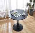 Modern Black Round Dining Table, 31.5