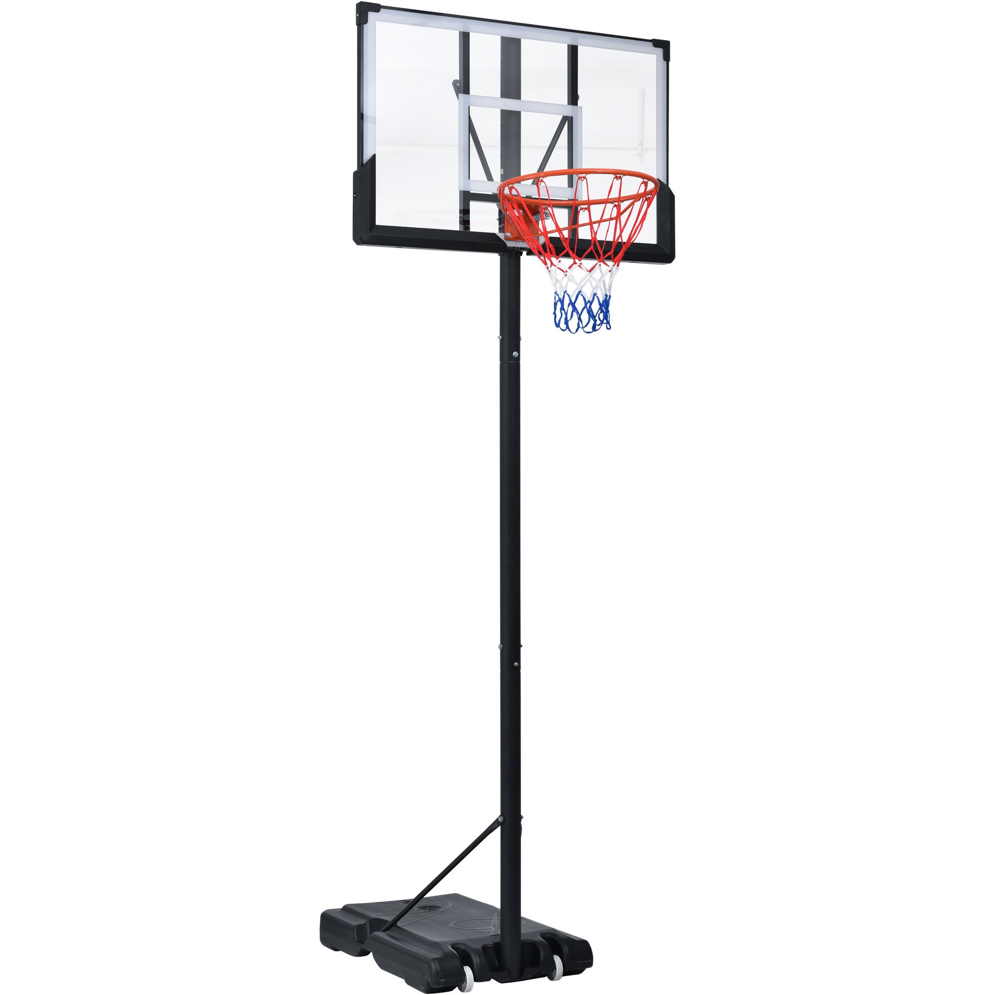 Portable Basketball Hoop Basketball System 4.76 10Ft Height Adjustable For Youth Adults Led Basketball Hoop Lights, Colorful Lights, Waterproof,Super Bright To Play At Night Outdoors,Good Gift For Kid Black Metal