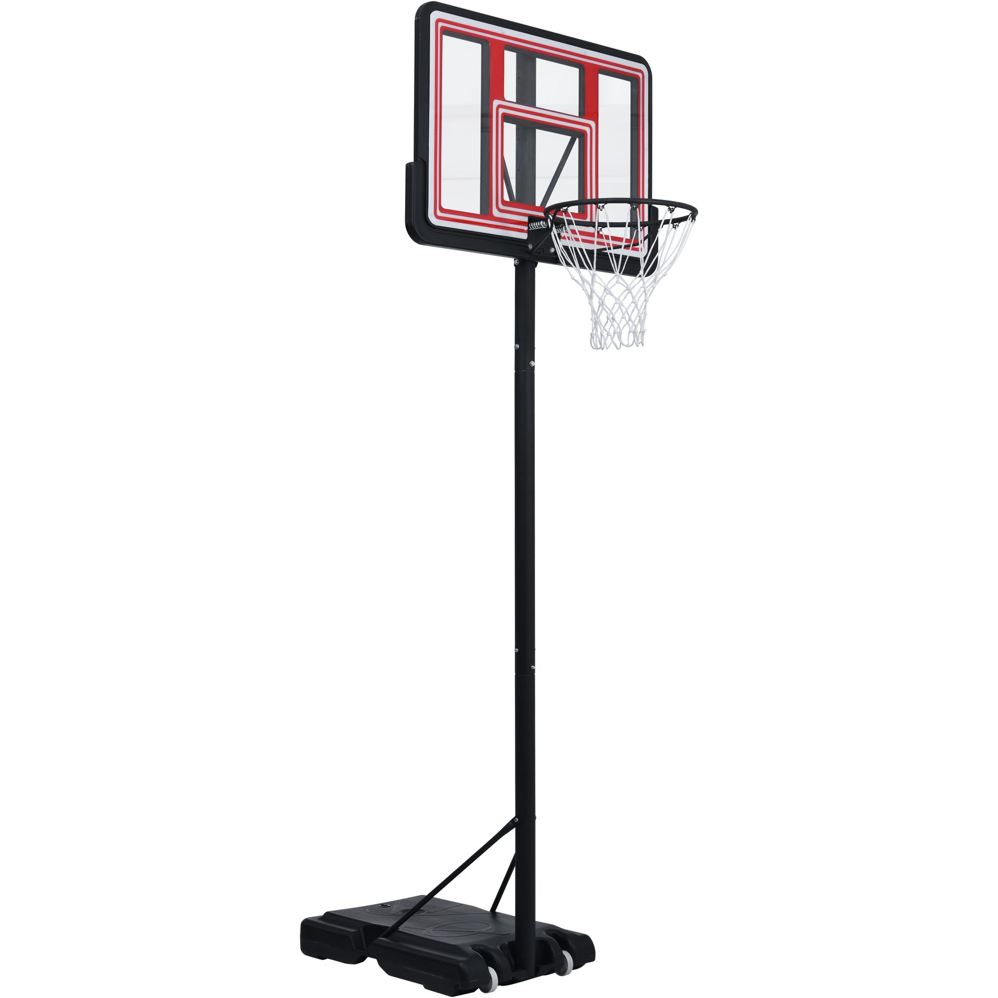 Portable Basketball Hoop Basketball System 4.76 10Ft Height Adjustable For Youth Adults Led Ights, Colorful Lights, Waterproof Super Bright To Play At Night Outdoors,Good Gift For Kid Black Metal