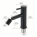 Matte Black Bathroom Faucet For 2 Mode Faucet For Bathroom Sink With 360 Rotating Aerator Matte Black Stainless Steel