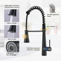 Commercial Matte Black Kitchen Faucet With Pull Down Sprayer And Magnetic Docking Spray Head Matte Black Stainless Steel