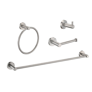 Brushed Nickel Bathroom Hardware Accessories 4 Pieces Set Brushed Nickel Stainless Steel