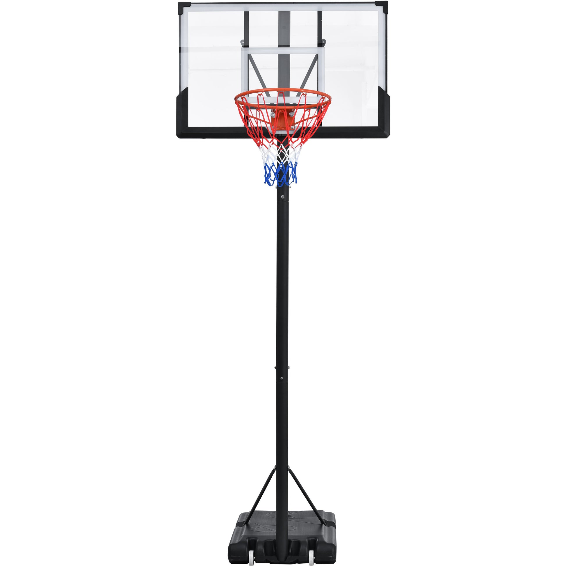 Portable Basketball Hoop Basketball System 4.76 10Ft Height Adjustable For Youth Adults Led Basketball Hoop Lights, Colorful Lights, Waterproof,Super Bright To Play At Night Outdoors,Good Gift For Kid Black Metal