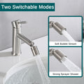 Brushed Nickle Bathroom Faucet For 2 Mode Faucet For Bathroom Sink With 360 Rotating Aerator Brushed Nickel Stainless Steel