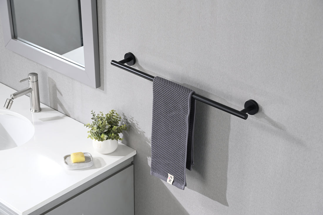 Bathroom Matte Black Hardware Accessories 5 Pieces Set Matte Black Stainless Steel