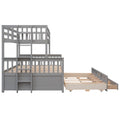 Twin Over Full Bunk Bed With Twin Size Trundleseparable Bunk Bed With Drawers For Bedroom Gray Gray Solid Wood