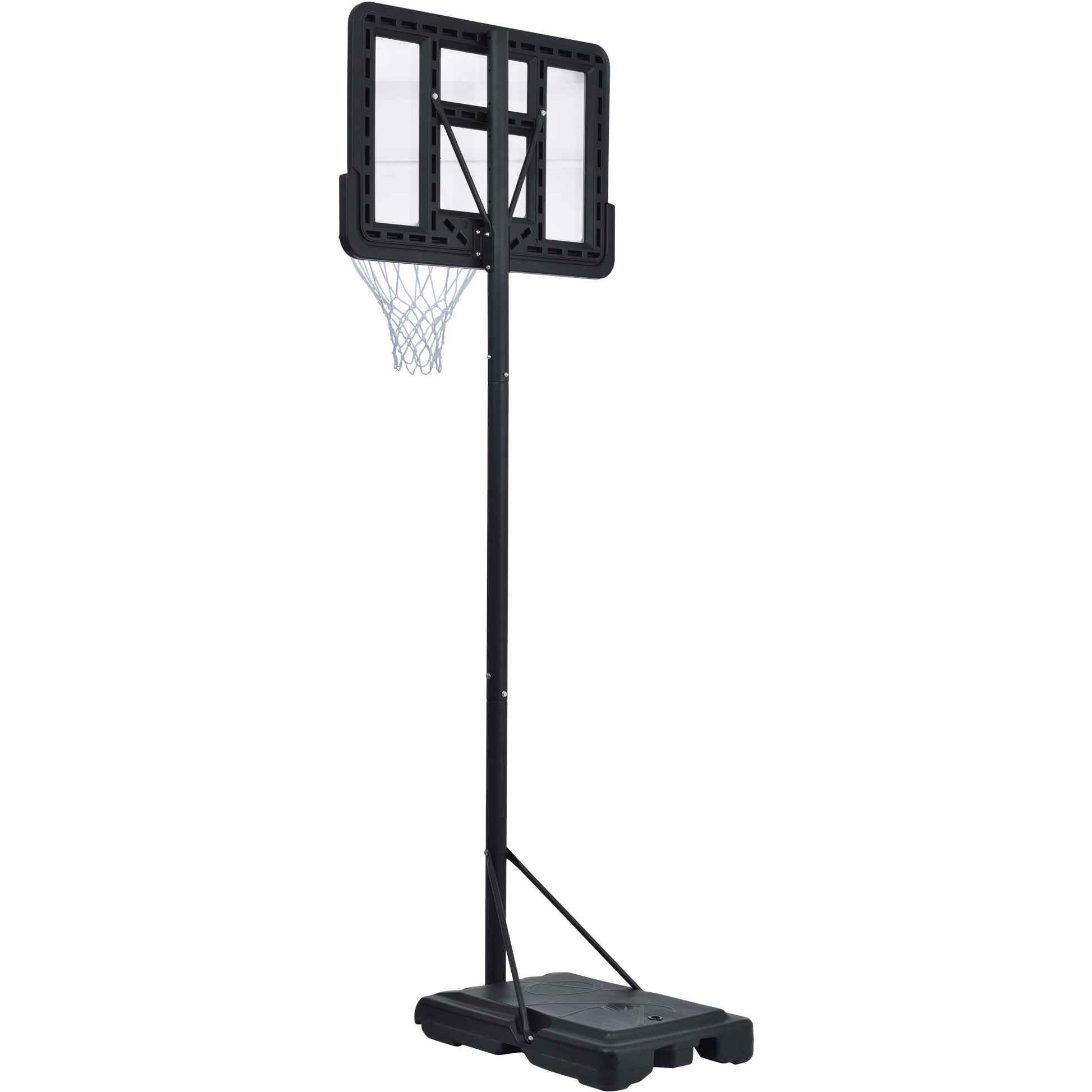 Portable Basketball Hoop Basketball System 4.76 10Ft Height Adjustable For Youth Adults Led Ights, Colorful Lights, Waterproof Super Bright To Play At Night Outdoors,Good Gift For Kid Black Metal