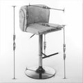 Swivel Barstools Adjusatble Seat Height With Chrome Base, Modern Pu Upholstered Bar Stools With The Whole Back Tufted, For Home Pub And Kitchen Island,Gray, Set Of 2 Gray American Design Bar Stools Set Of 2 Foam Pu Leather