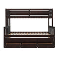 Twin Over Full Bunk Bed With Twin Size Trundleseparable Bunk Bed With Drawers For Bedroom Espresso Espresso Solid Wood