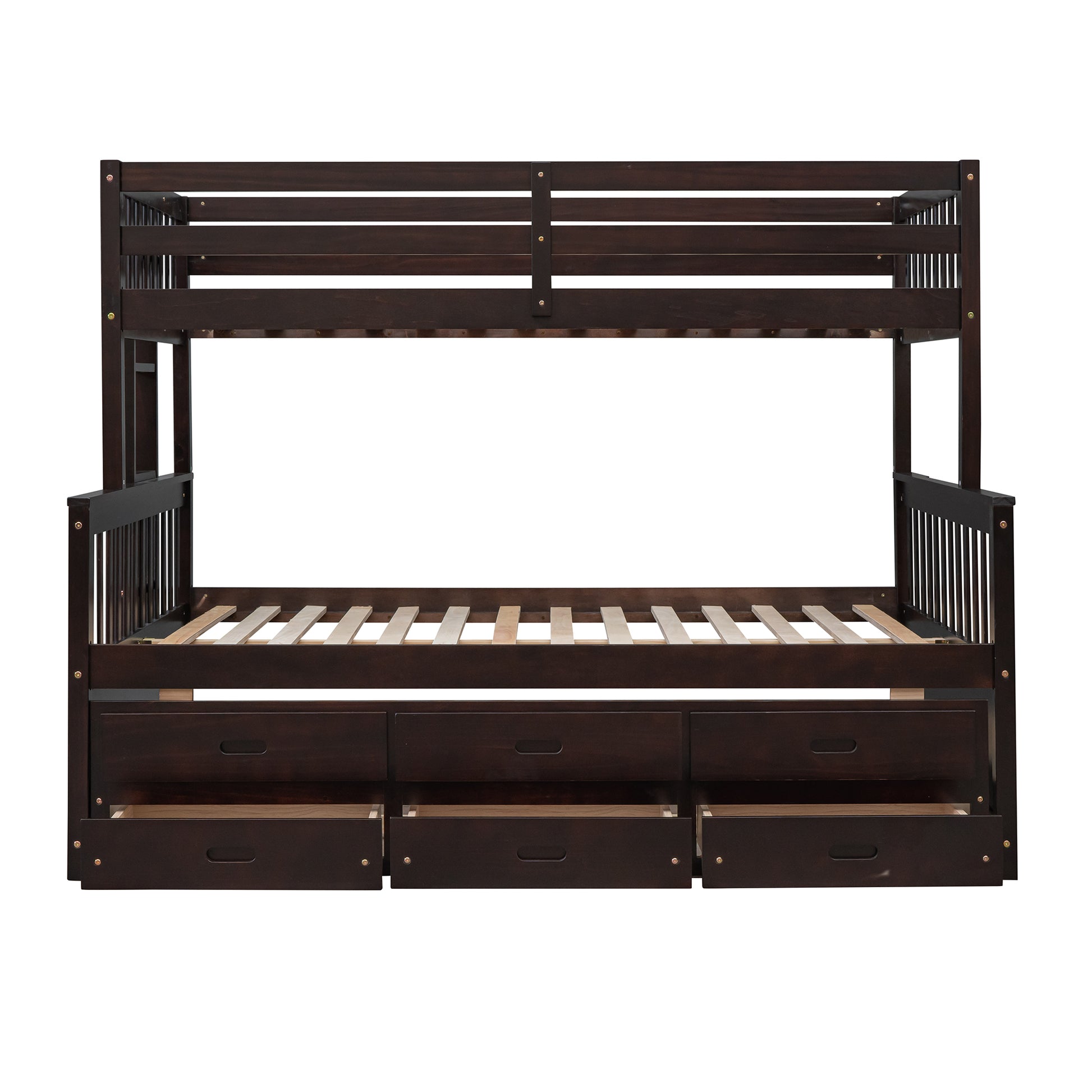Twin Over Full Bunk Bed With Twin Size Trundleseparable Bunk Bed With Drawers For Bedroom Espresso Espresso Solid Wood