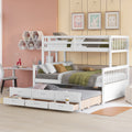 Twin Over Full Bunk Bed With Twin Size Trundleseparable Bunk Bed With Drawers For Bedroom White White Solid Wood
