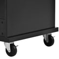 Kitchen Island Cart With Storage Cabinet And Two Locking Wheels,Solid Wood Desktop,Microwave Cabinet,Floor Standing Buffet Server Sideboard For Kitchen Room,Dining Room, Bathroom Black Black Mdf