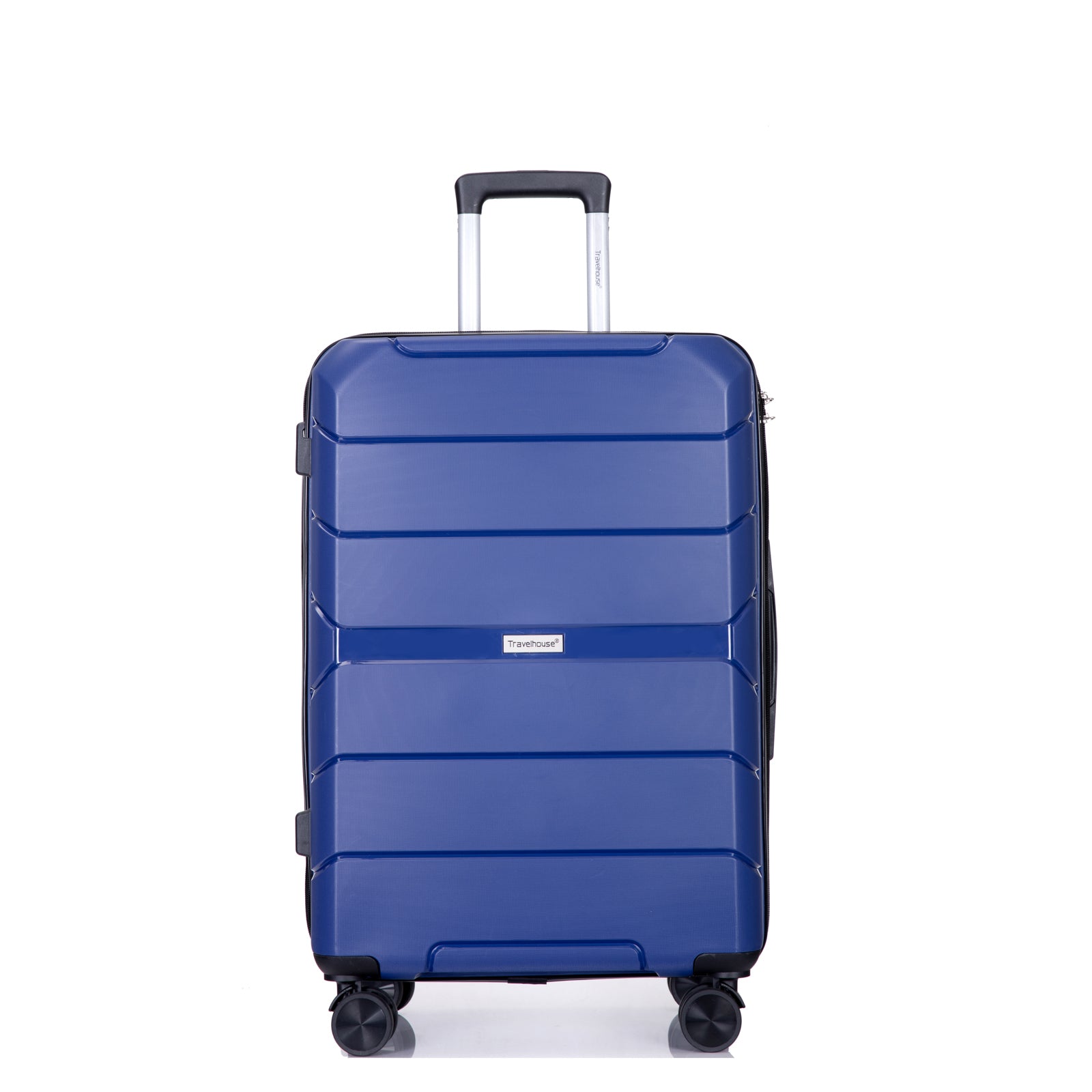 Hardshell Suitcase Spinner Wheels Pp Luggage Sets Lightweight Suitcase With Tsa Lock,3 Piece Set 20 24 28 ,Navy Navy Polypropylene