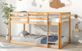 Twin Over Twin Floor Bunk Bed,Natural Old Sku:W50458002 Twin Natural Pine