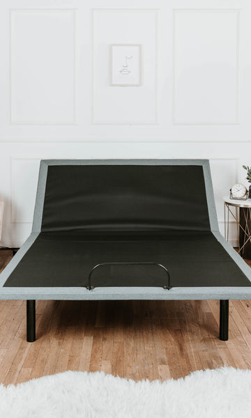 Os5 Black And Grey King Adjustable Bed Base With Head And Foot Position Adjustments Black Gray Upholstered