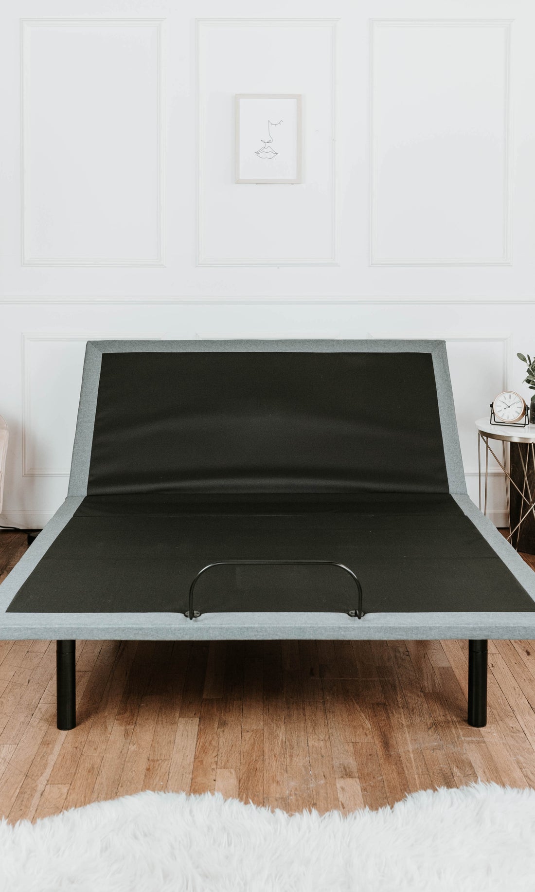 Os5 Black And Grey Twin Xl Adjustable Bed Base With Head And Foot Position Adjustments Black Gray Upholstered