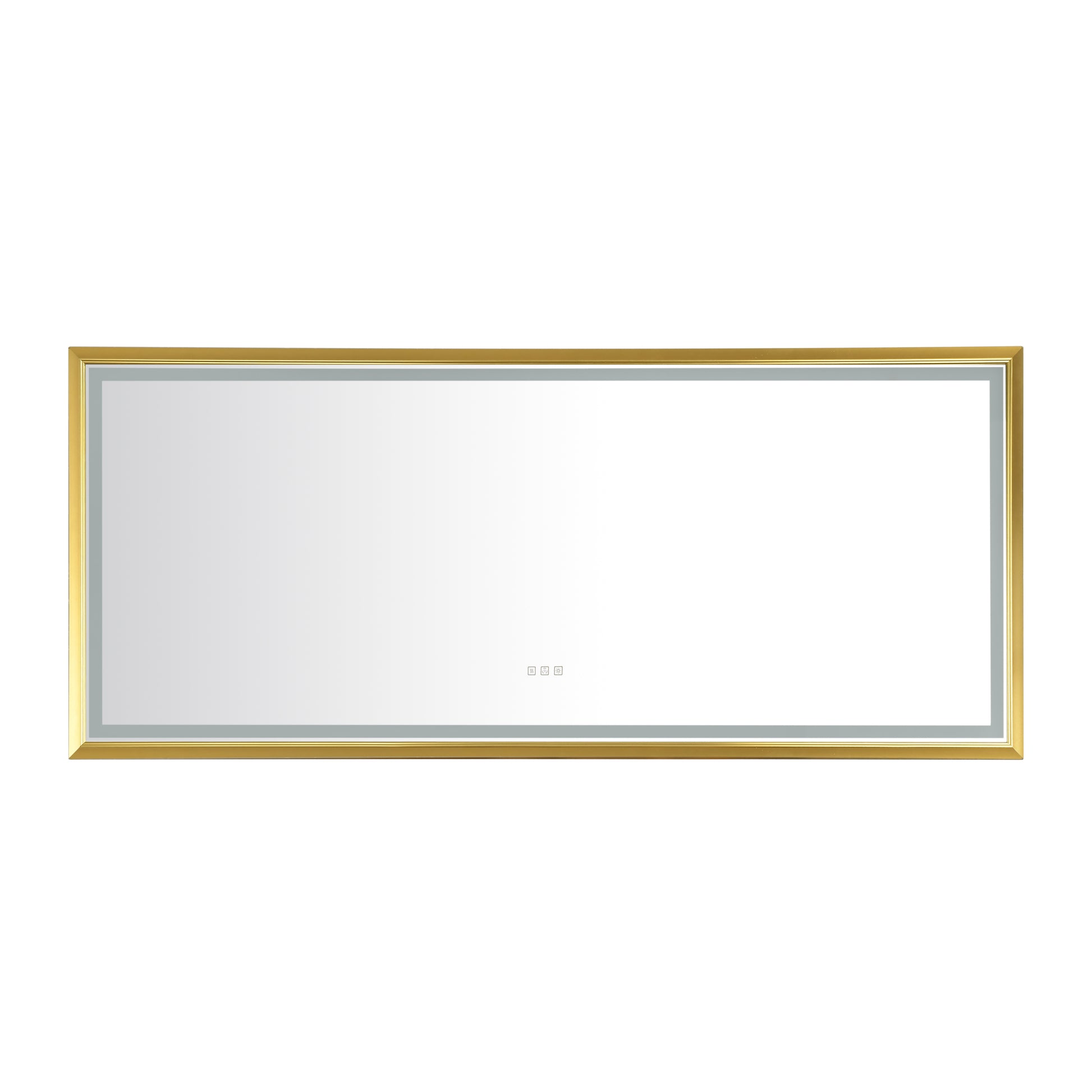 88 In. W X 38 In. H Oversized Rectangular Black Framed Led Mirror Anti Fog Dimmable Wall Mount Bathroom Vanity Mirror Hd Wall Mirror Kit For Gym And Dance Studio 38 X 88Inches With Safety Ba Gold Aluminium