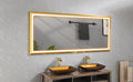 88 In. W X 38 In. H Oversized Rectangular Black Framed Led Mirror Anti Fog Dimmable Wall Mount Bathroom Vanity Mirror Hd Wall Mirror Kit For Gym And Dance Studio 38 X 88Inches With Safety Ba Gold Aluminium