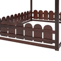 Slats Are Not Included Full Size Wood Bed House Bed Frame With Fence,For Kids,Teens,Girls,Boys Espresso Old Sku:Wf281294Aap Espresso Solid Wood