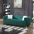 A Modern Channel Sofa Take On A Traditional Chesterfield,Dark Green Color,3 Seater Dark Green Velvet